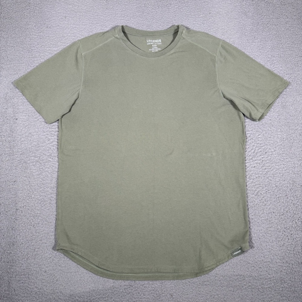 LEGENDS Shirt Mens XXL Green Curve‎ Hem Lyocell Blend Casual Preppy Outdoor Logo